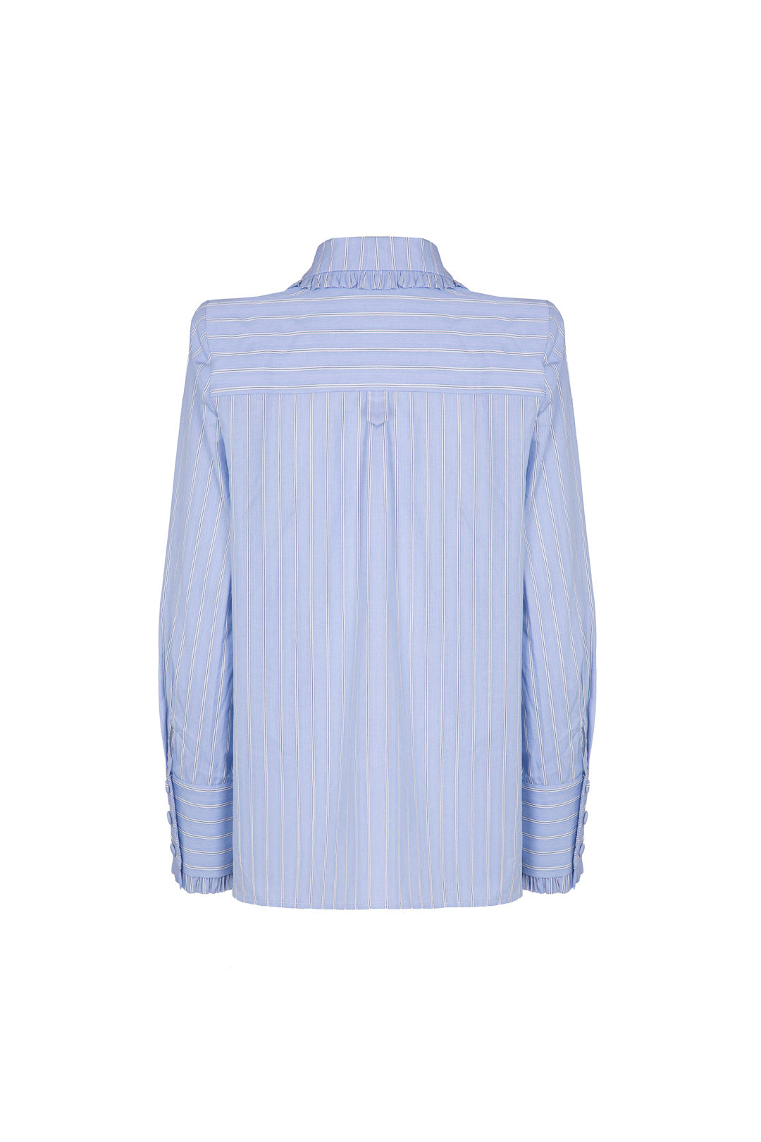 BLUE LONG LAMDA BLOUSE WITH WHITE STRIPES