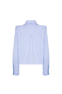 LAMDA SHORT TWILL BLOUSE BLUE