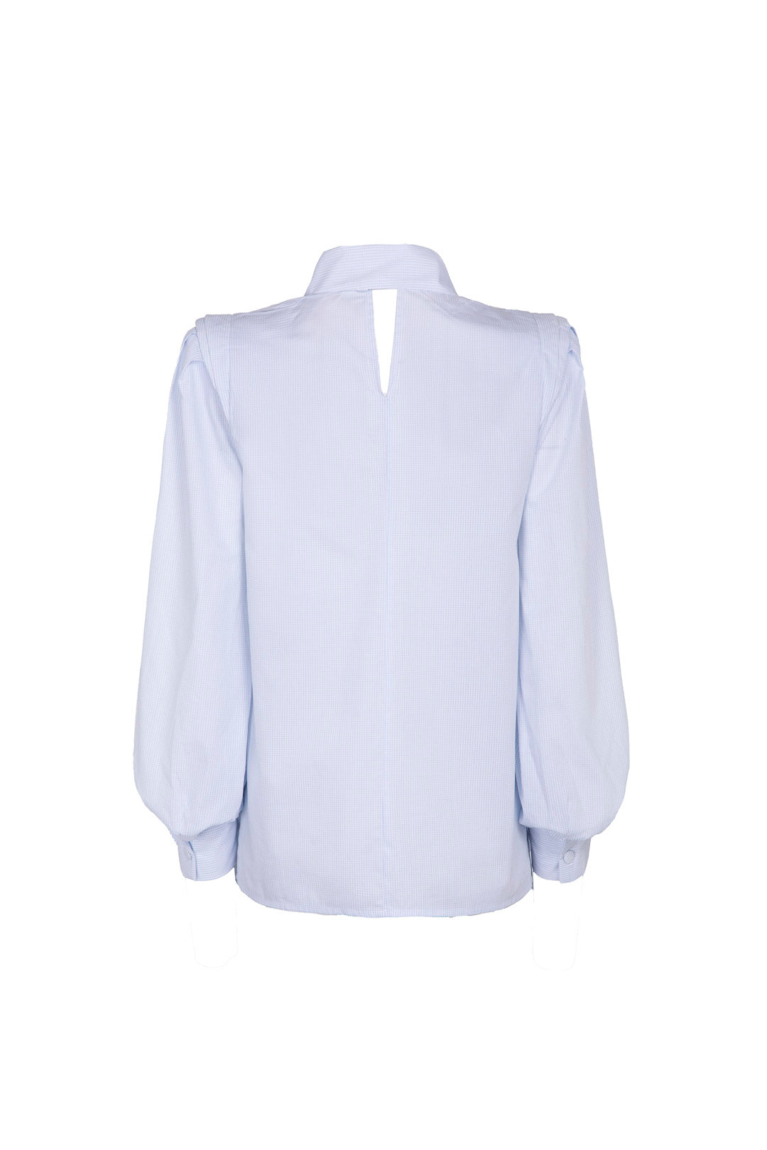 PHI FINE BLUE CHECK BLOUSE