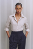 CHEMISIER FABIO FINES RAYURES BEIGE