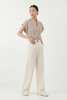 BLUSA JUANA RAYA ANCHA TEJA Y BLANCO