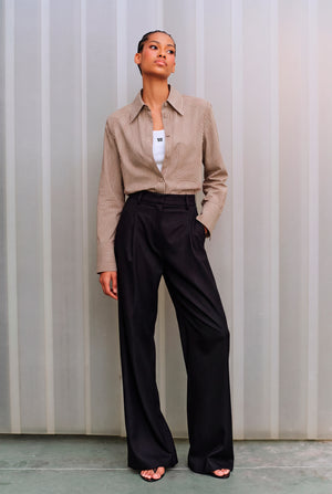 BLUSA SOLE RAYAS MARRONES Y BEIGE